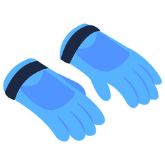 
Surgical protective hand gloves, isometric icon 
