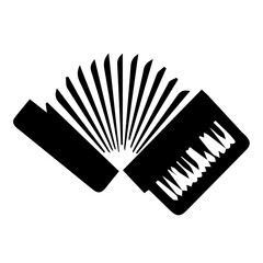 Silhouette of accordion on white background