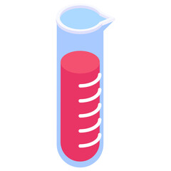 
A vector of blood flask, isometric icon of laboratory flask
