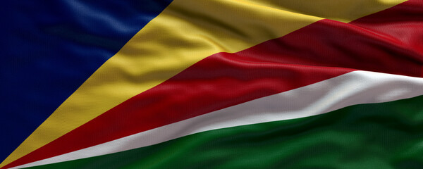 Waving flag of Seychelles - Flag of Seychelles - 3D flag background