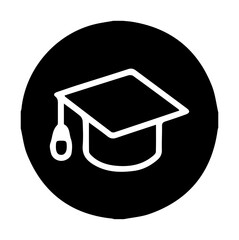 Silhouette of a graduation cap on white background