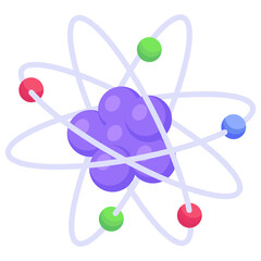 Icon of molecules in modern isometric style