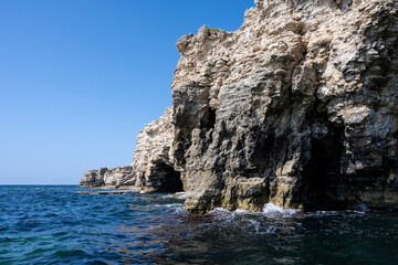 Grotto on the Bank of the Tarkhankut national nature Park in the village of Olenevka