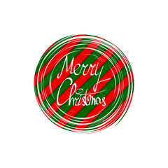 Merry Christmas, greeting banner design template, Xmas graphic lettering, vector illustration