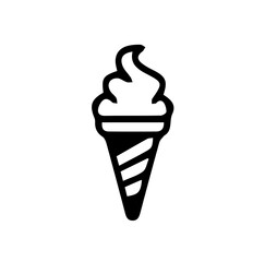 Silhouette of ice cream on white background