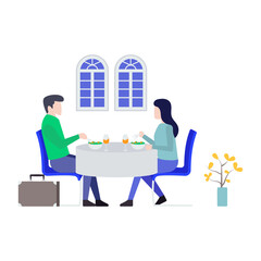 Business Dinner Vector 