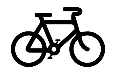 Silhouette of bicycle on white background