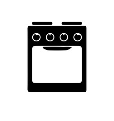 Silhouette of oven on white background