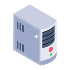 
Cpu icon in isometric design, central processing unit 
