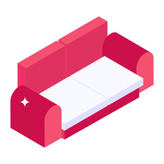
Modern furniture, sofa isometric  vector 

