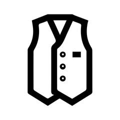 Silhouette of vest on white background.