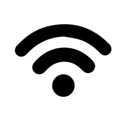 Silhouette of wifi over white background