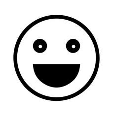 Silhouette of smiley face on white background