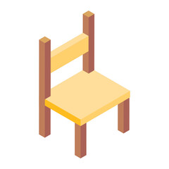 Fototapeta premium School chair icon in modern isometric style 