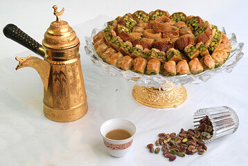 Syrian baklava with pistachio sweets