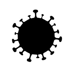 Virus silhouette on white background