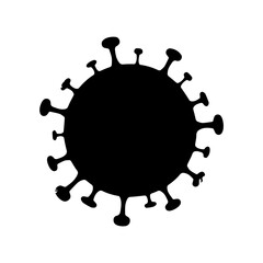 Virus silhouette on white background
