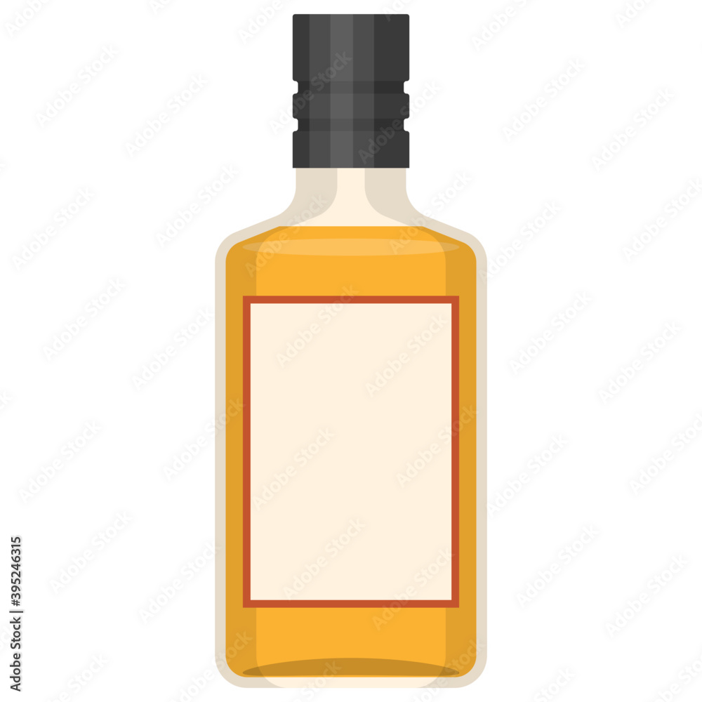 Sticker alcohol bottle vector