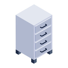 
A chest of drawers, isometric icon of cabinets 
