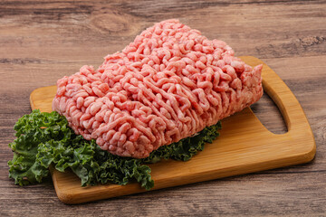 Raw pork minced meat for cooking