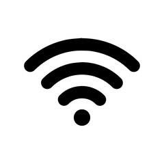 Silhouette of wifi over white background