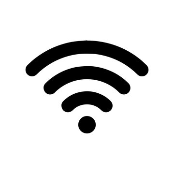 Silhouette of wifi over white background