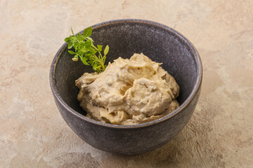 Vegan food - hummus with olive oil