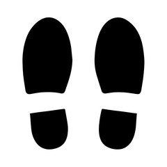 Silhouette of shoe prints on white background