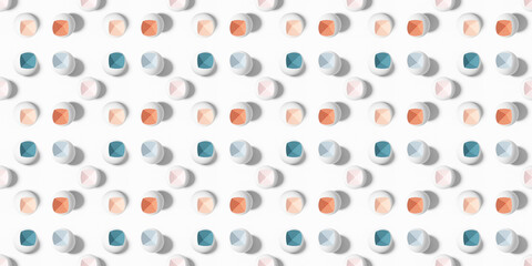 Seamless 3d ornament. Seamless textured tiles. Geometric pattern. 3d rendering