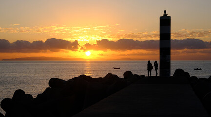 Sunrise silhouette tower, Funchal, Madeira