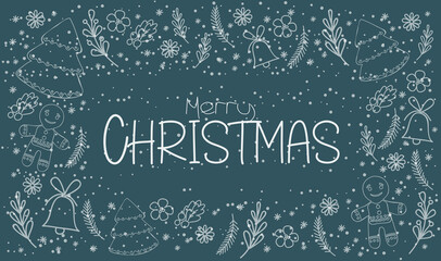 Lettering for fashionable cover designs for new year and Christmas holidays. Christmas invitation template with magic glitter movement 3d image