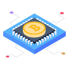 
Btc processor icon in modern style 
