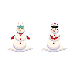 Swt Christmas Snowman Icon Vector Flat Background