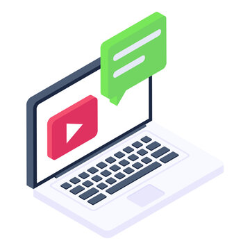 
An Icon Design Of Video Chat, Isometric Style Vector 
