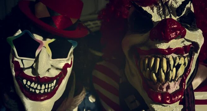 Family couple of clowns. Clowns.