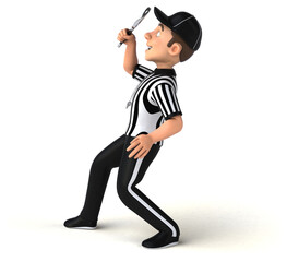 Fun 3D Illustration of an american Referee