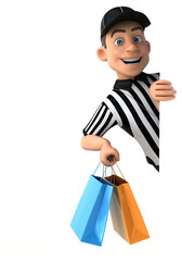 Fun 3D Illustration of an american Referee