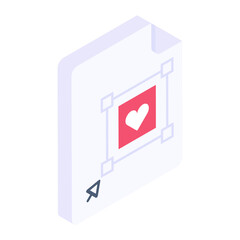 
Heart on paper, depicting favorite file icon 
