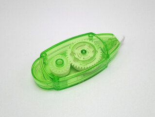 Green plastic casing correction tape with cap