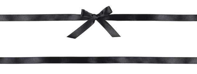 Black satin bow and ribbon