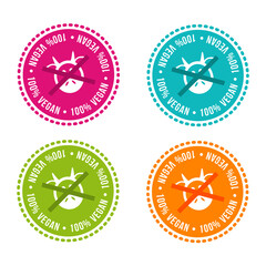 Set of Allergen free Badges. 100% vegan. Hand drawn Signs. Can be used for packaging Design.