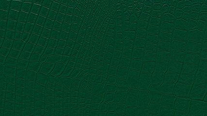 Green crocodile skin texture. Natural crocodile skin background close. 3D-rendering