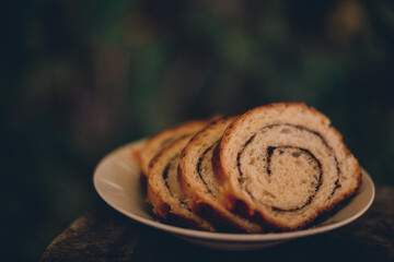 traditional romanian cake. home baking dessert on a plate