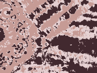 Vector Tie Dye Pattern. Patchwork Background. Bohemian Organic Texture. Chocolate Brown Dyed Fabric. 