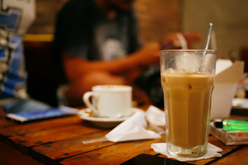 coffee latte in a glass