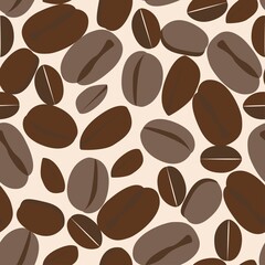 Seamless coffee beans pattern for wallpaper, menu, background, textile
