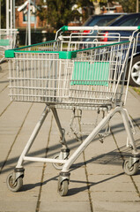 Trolleys for transporting goods from the local shopping center 