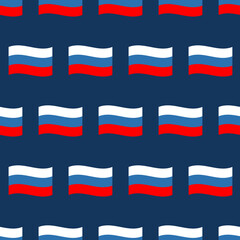 Russian wavy flags vector seamless pattern background for russian national and public holidays.