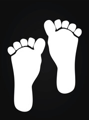 Bare foot print, vector illustration