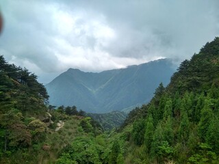 Myst over the mountains in Ming Yue Mountain, Yichun, China